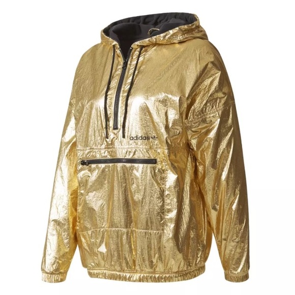 Adidas original gold hooded windbreaker 2xs - Picture 2 of 4